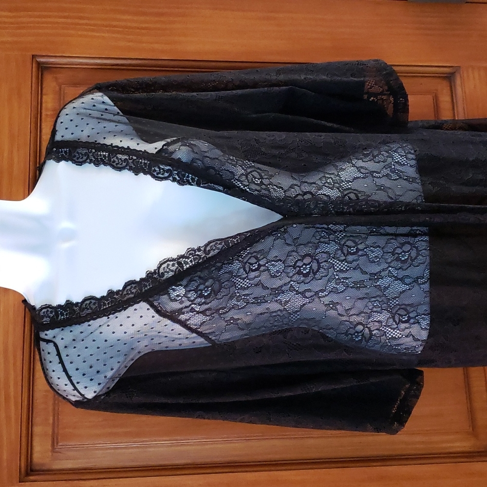 Chelsea & Violet black lace duster